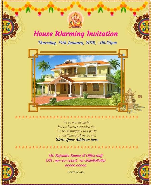 30 House Warming Ceremony Invitation Example Document Template
