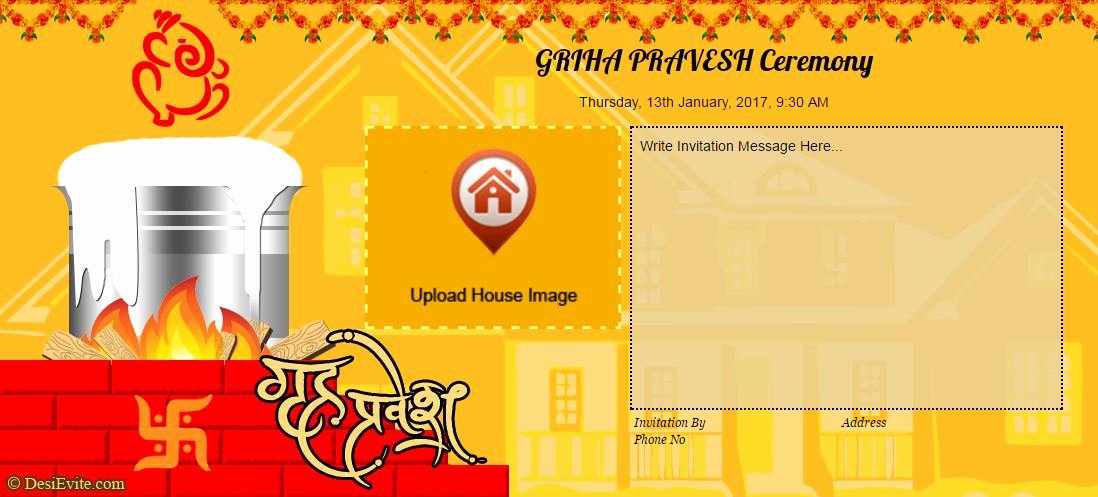 House Warming Ceremony Invitation Luxury Free Griha Pravesh Housewarming Invitation Card &amp; Line