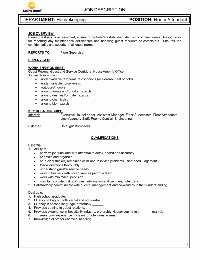 30 Housekeeping Supervisors Duties And Responsibilities Example 