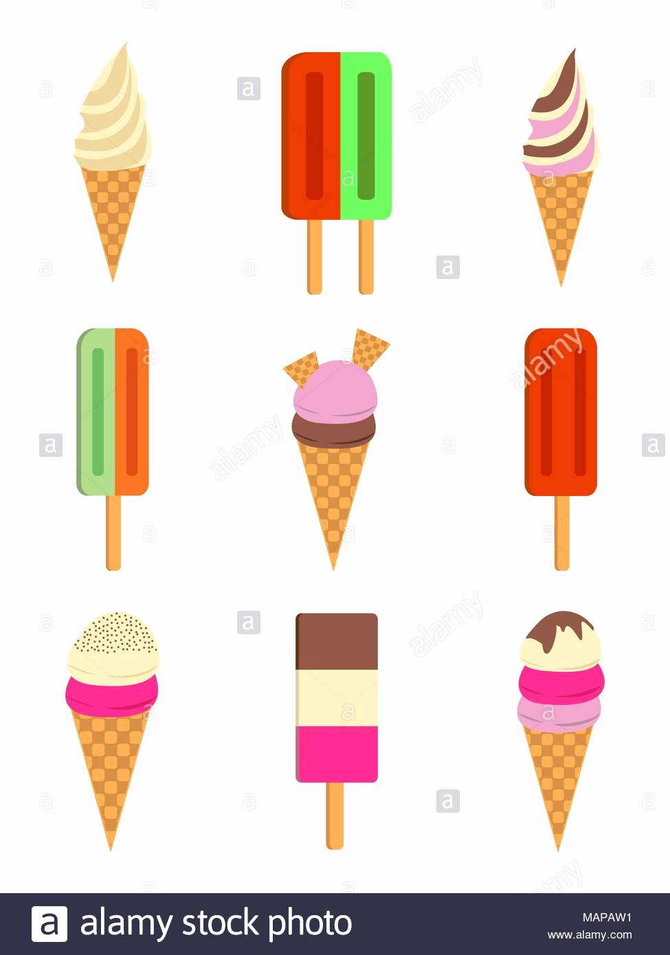 Ice Cream Shop Logo Awesome Set Of Ice Cream Flat Icon Vector Illustration Colorfull
