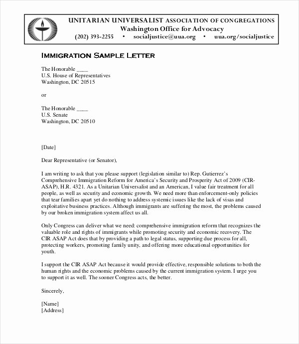 Immigration Reference Letter Example Beautiful Letter Of Immigration Support Example 12