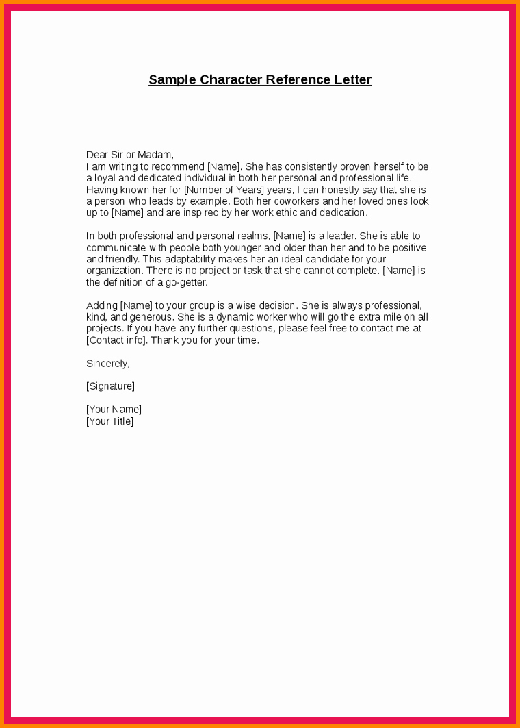Immigration Reference Letter Template Unique 9 Example Of Good Moral Character Letter