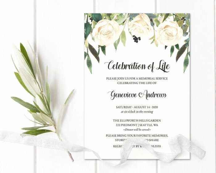 In Loving Memory Card Template Elegant Beautiful Memorial Service Invitation Templates Ideas