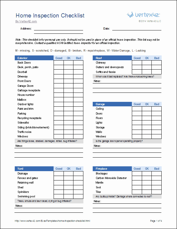 Inspection Checklist Template Excel Best Of Home Inspection Checklist Template