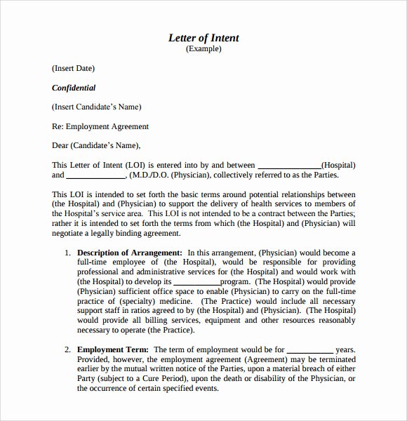 Intent to Hire Letter Beautiful 10 Letter Of Intent for Employment Samples Pdf Doc