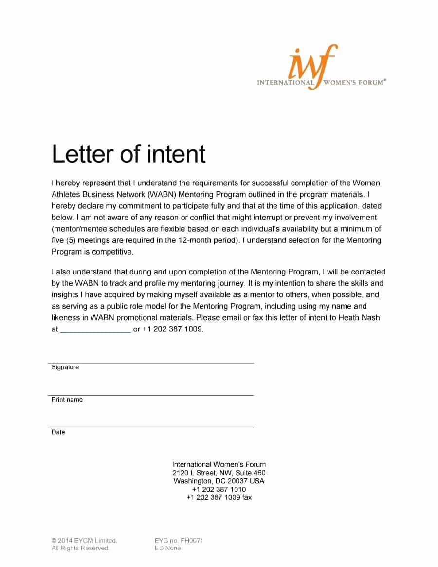 make a good the letter of intent
