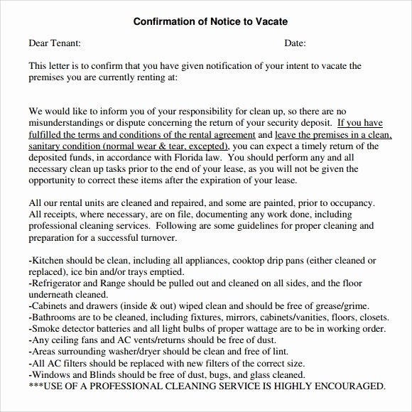 Intent to Vacate Apartment Fresh Letter Of Intent to Vacate 7 Download Free Documents In