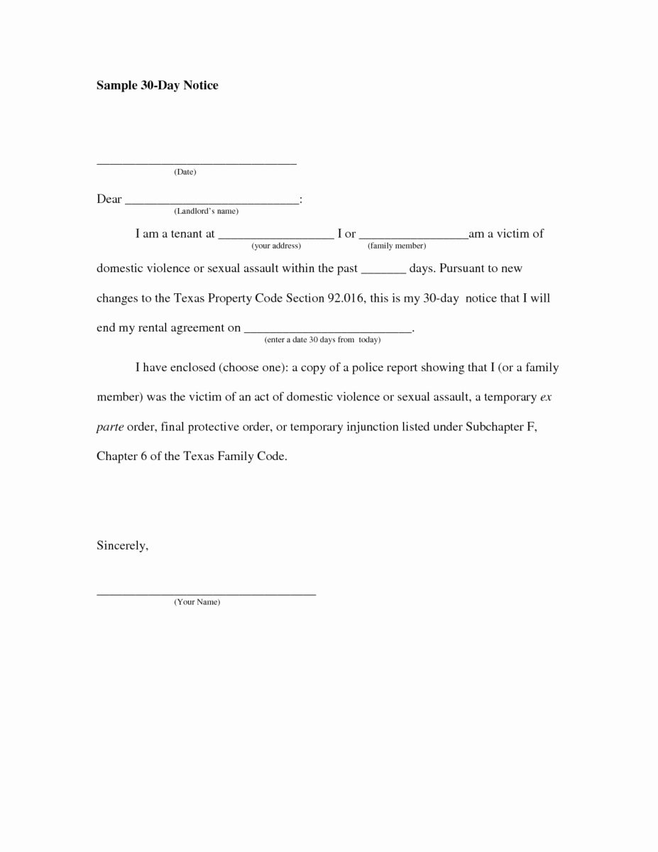 Intent to Vacate Letter Template Fresh Intent to Vacate Letter Template Examples