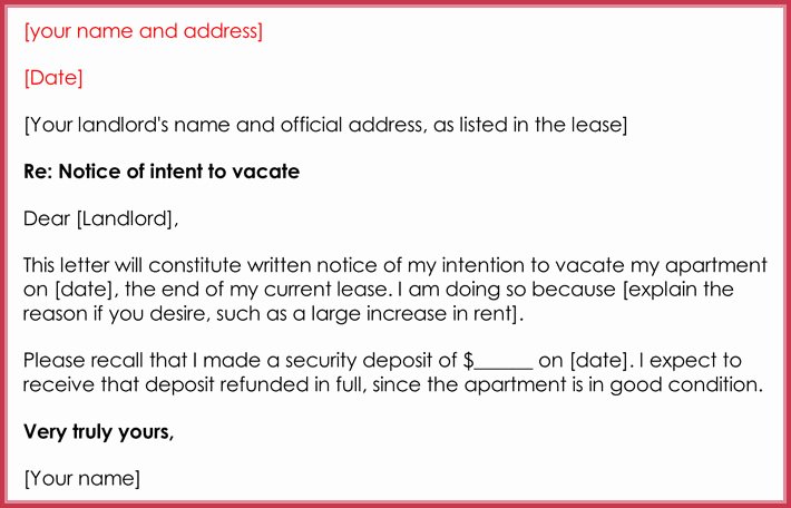 Intent to Vacate Letter Template Luxury 30 Day Notice Letter Templates 12 Samples In Word &amp; Pdf