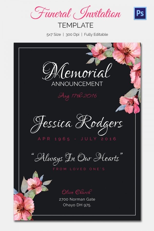Invitations to A Funeral Inspirational Funeral Invitation Template – 12 Free Psd Vector Eps Ai