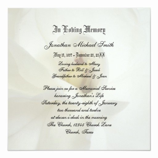Invitations to A Funeral Unique Memorial Service Invitation Announcement