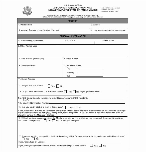 Job Application form Sample format Awesome 15 Job Application Templates – Free Sample Example
