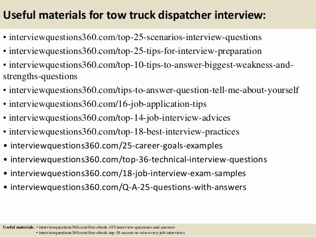 Job Description for Dispatcher Best Of top 10 tow Truck Dispatcher Interview Questions and Answers