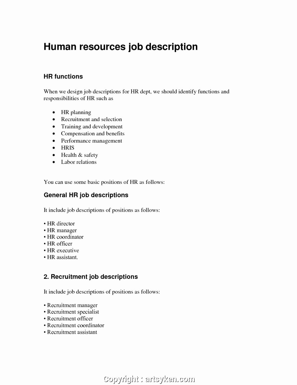 Job Description Human Resources Lovely Unique Human Resource Management Job Duties Jd Templates