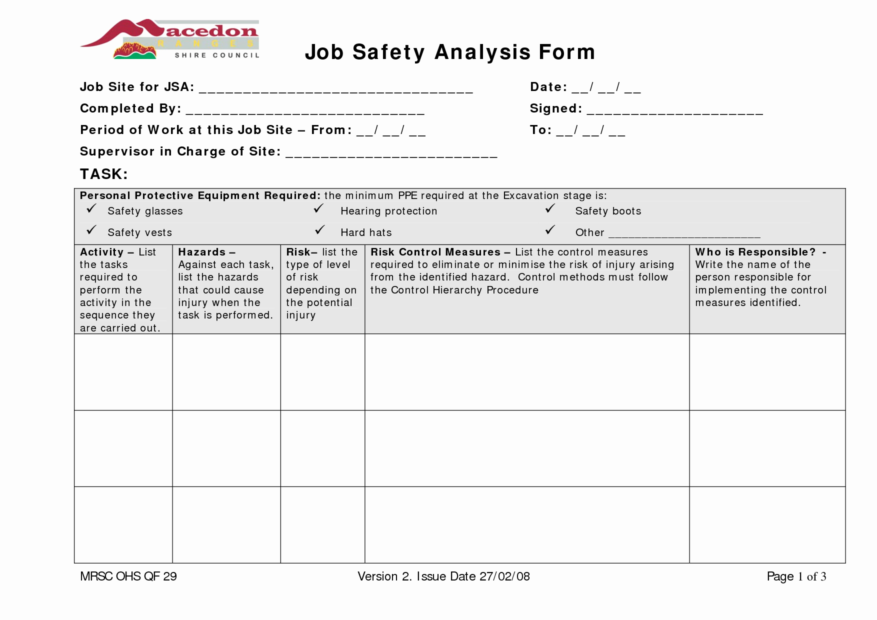 Job Safety Analysis Example Fresh 11 Best Of Jsa Worksheet Template Job Demands