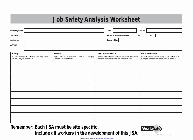 Job Safety Analysis Example Fresh Job Safety Analysis Template 3