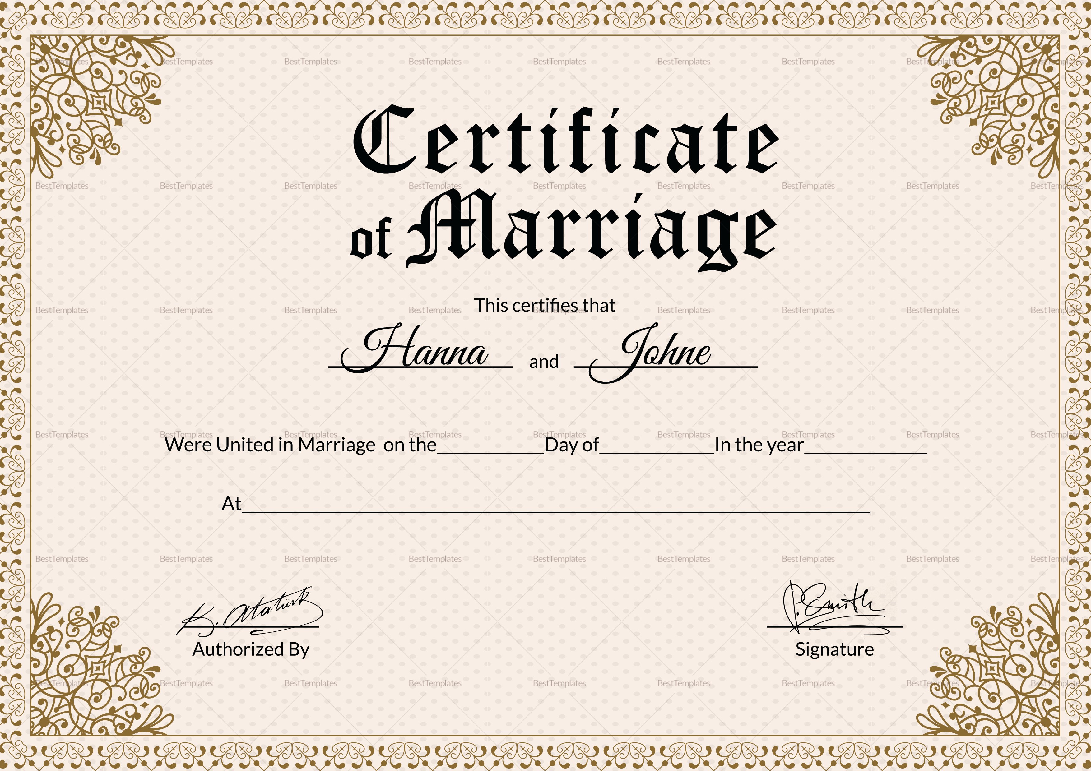 Keepsake Marriage Certificate Template Luxury Keepsake Marriage Certificate Design Template In Psd Word