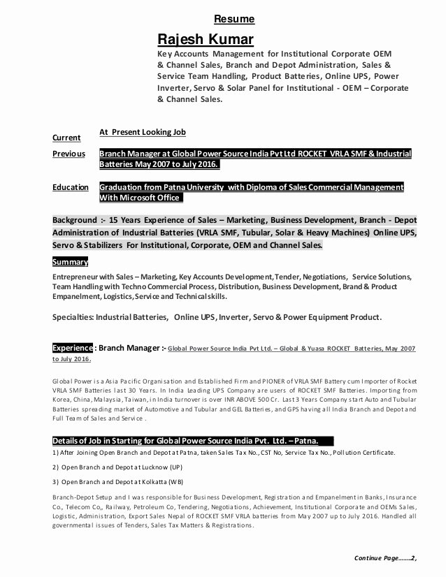 Key Account Manager Resume Beautiful Resume for Process 30 12 2016