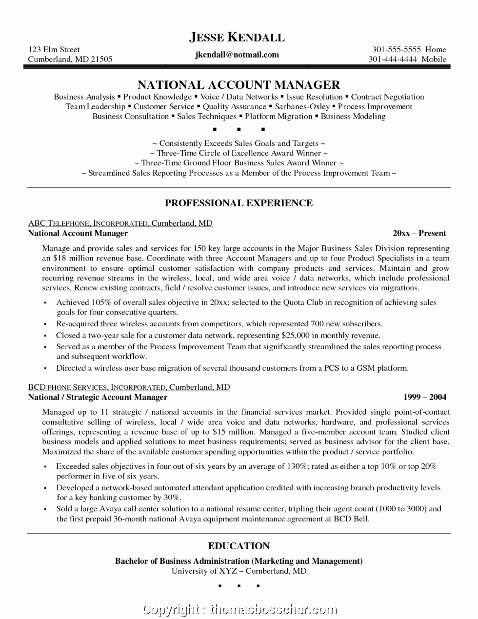 Key Account Manager Resume New Print National Account Manager Resume Objective Resumes