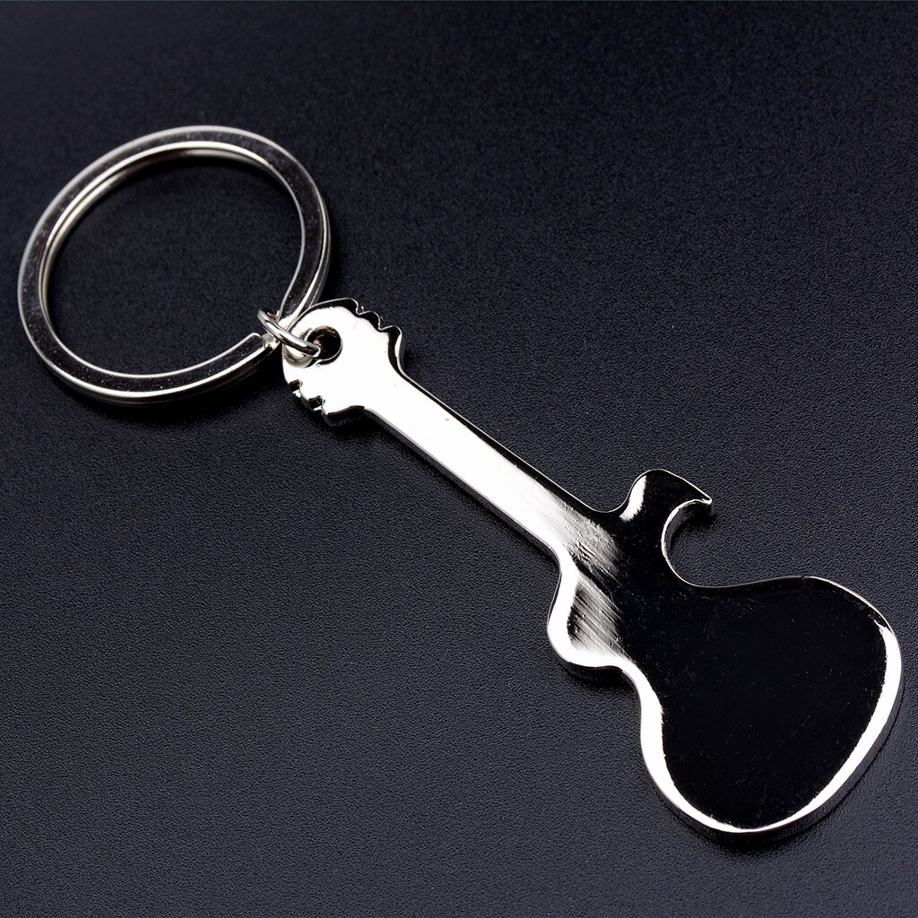 Key Shaped Key Holder Fresh Guitar Shaped Beer Bottle Opener Keychain Key Ring Key