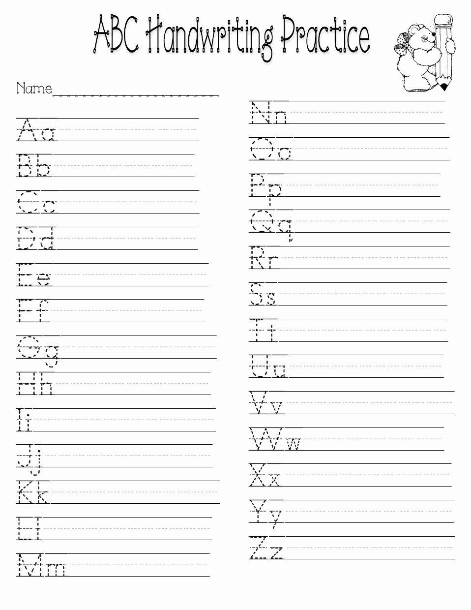 Kindergarten Letter Writing Paper Unique Handwriting Practice School Letters