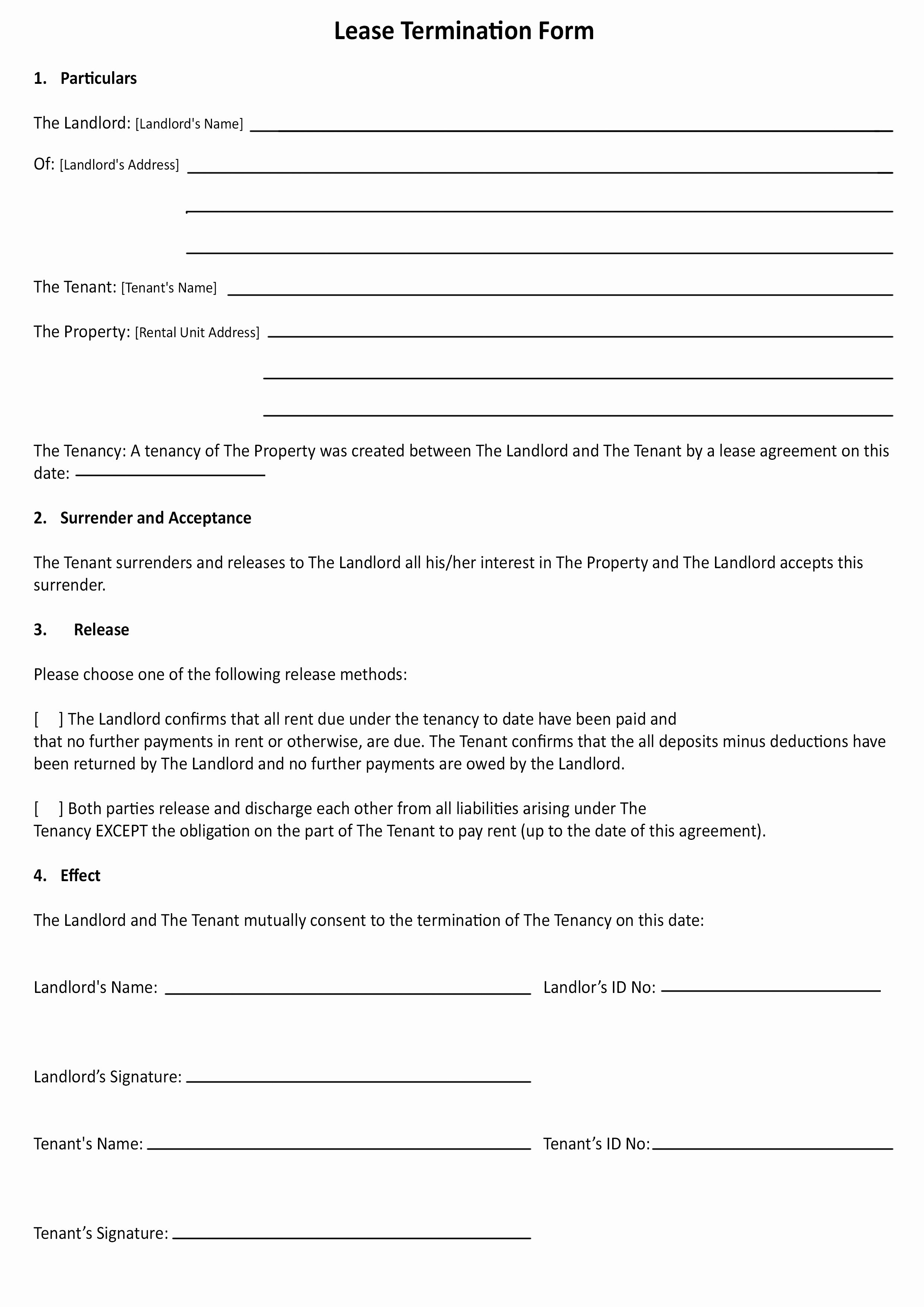 Landlord Lease Termination Letter Awesome How to End Your Lease Agreement