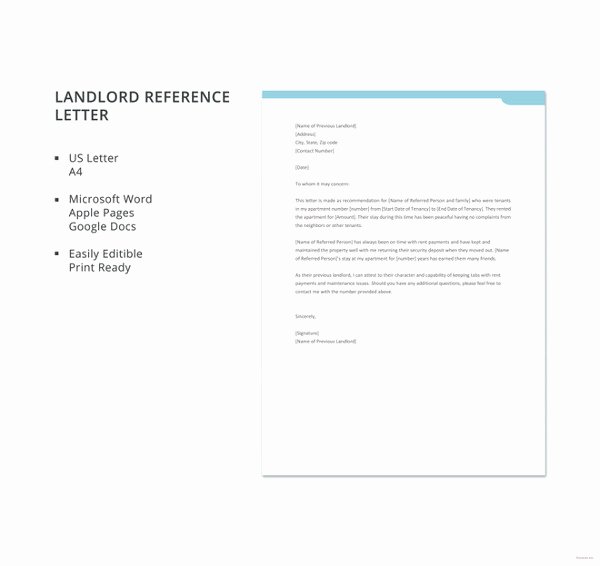 Landlord Letter Of Recommendation Best Of 16 Landlord Reference Letter Template Free Sample