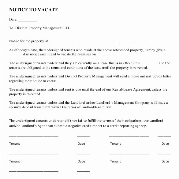 Landlord Notice to Vacate Premises Beautiful 20 Notice to Vacate Templates Pdf Google Docs Ms Word