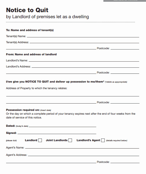 Landlord Notice to Vacate Premises New 45 Eviction Notice Templates &amp; Lease Termination Letters