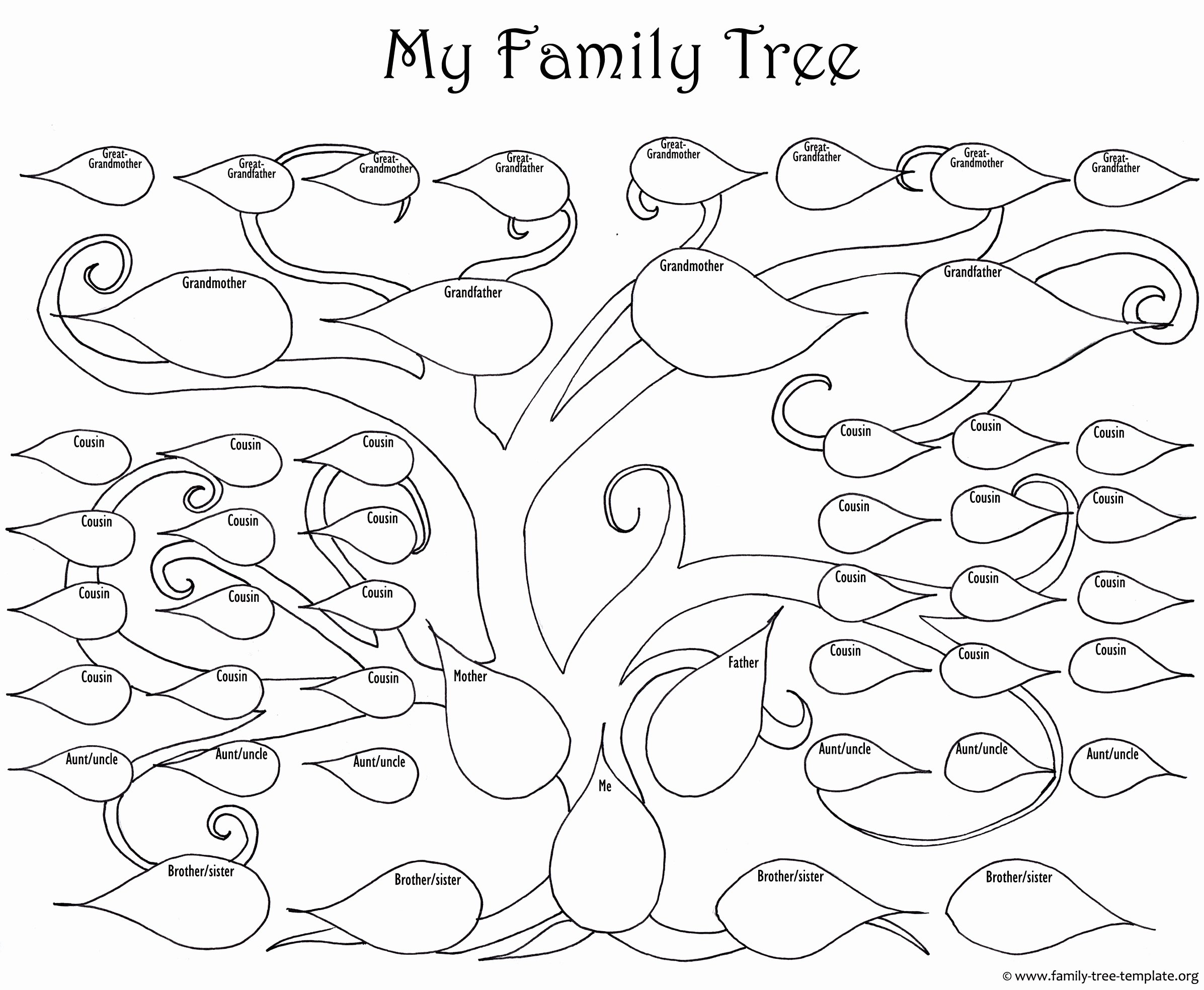 Large Family Tree Template Beautiful A Printable Blank Family Tree to Make Your Kids Genealogy