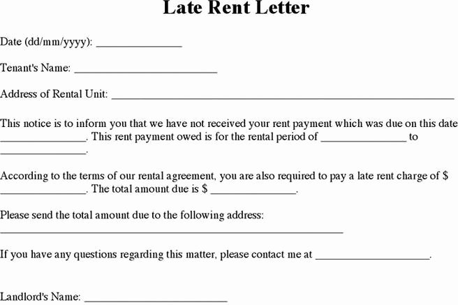 Late Notice for Rent Beautiful Rent and Lease Template