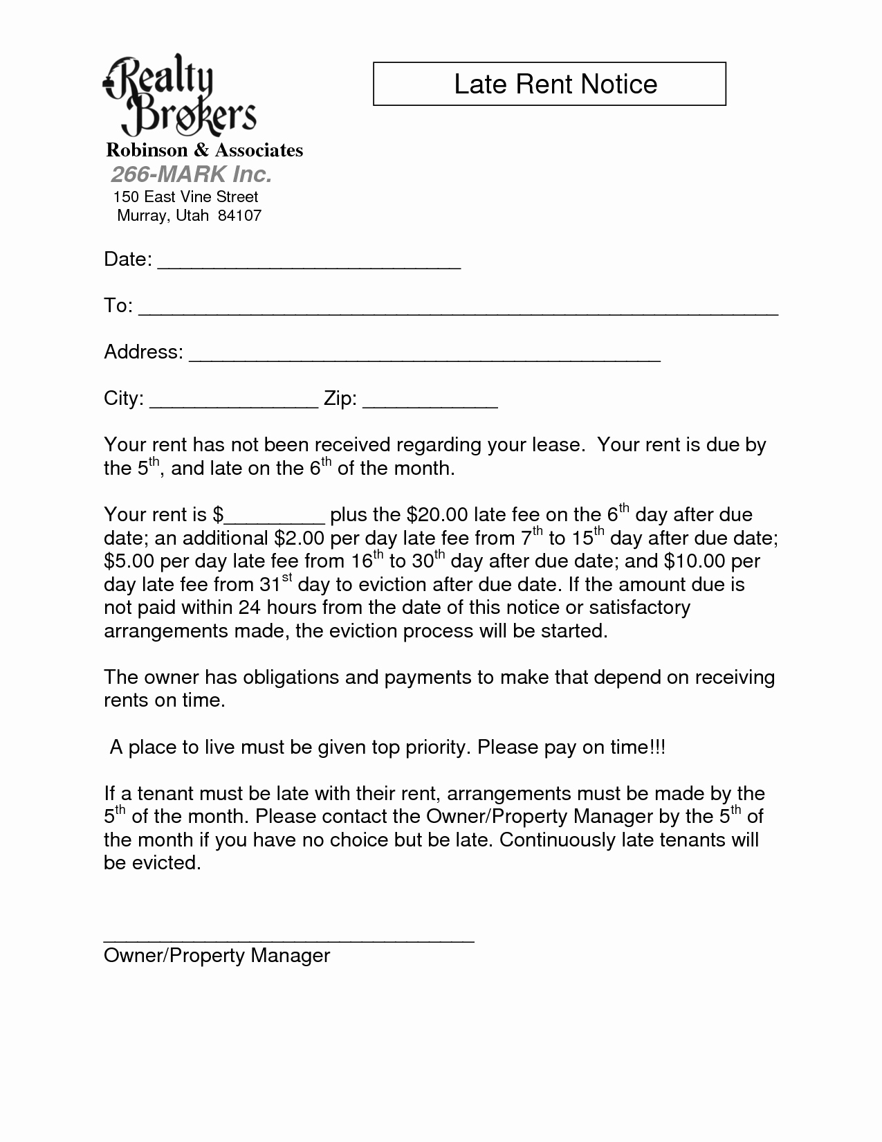 Late Notice for Rent Letter Awesome Late Rent Notice Template Images Sample Late Rent Notice