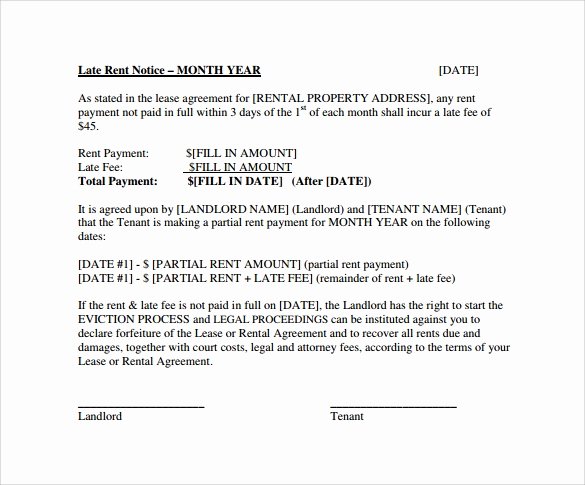 Late Notice for Rent Letter Beautiful 9 Late Rental Notice Templates Pdf Google Docs Ms