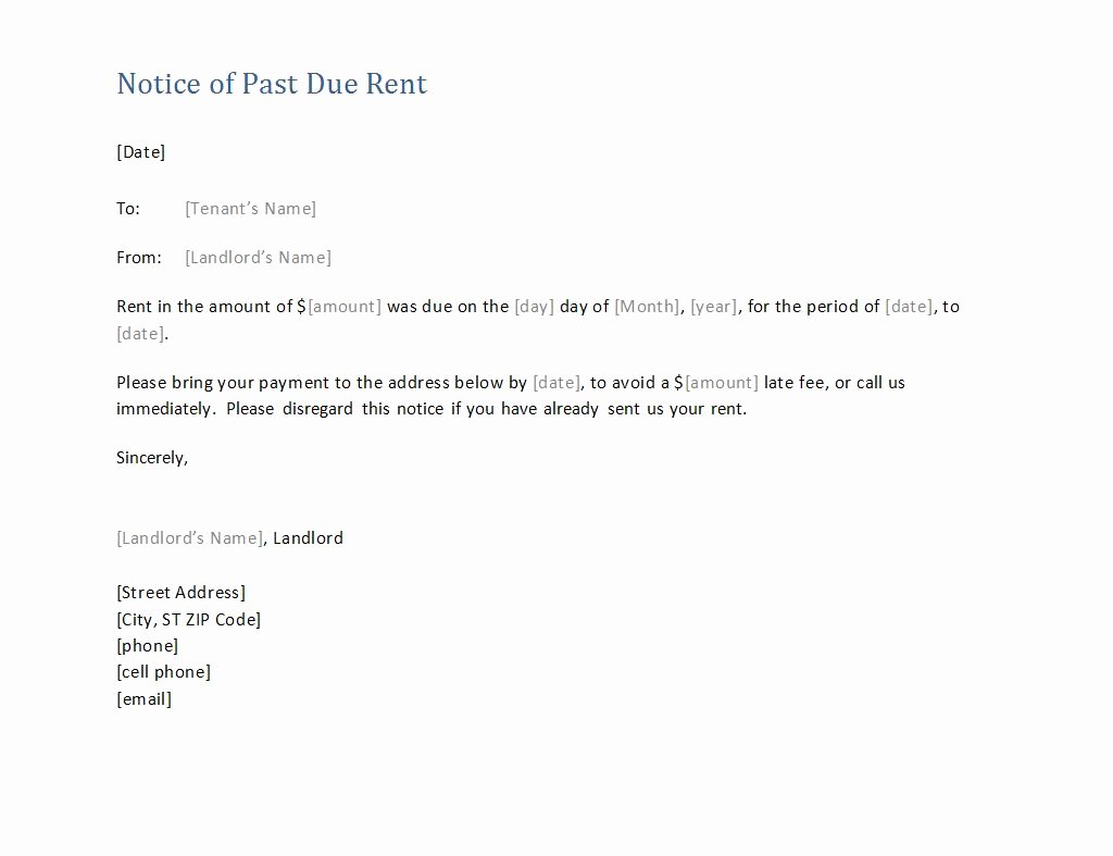 Late Notice for Rent Lovely Late Rent Notice
