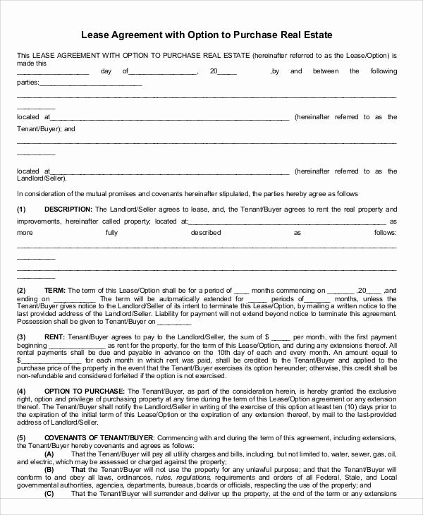Lease Purchase Agreement Beautiful 36 Lease Agreements In Pdf