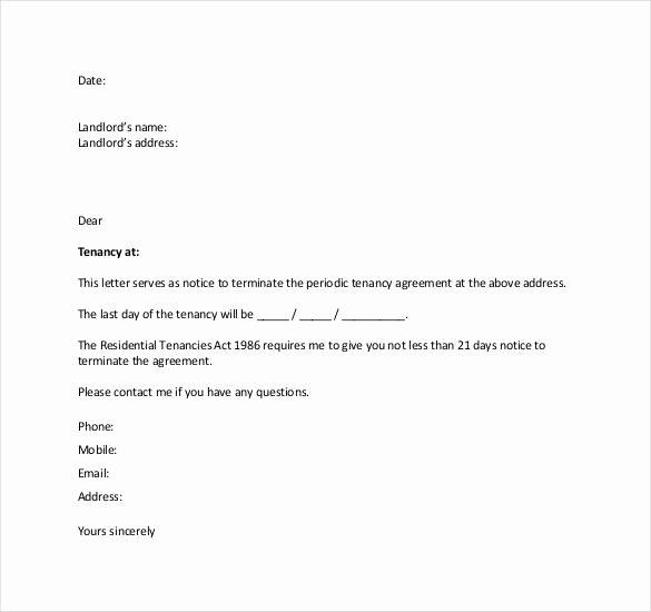 Lease Termination Notice to Tenant Best Of Lease Termination Letter