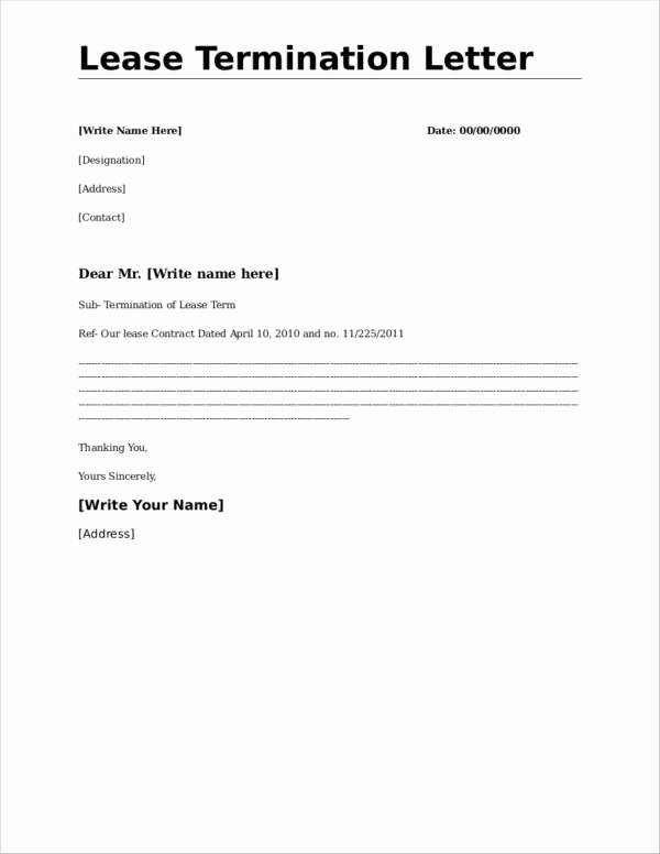 Lease Termination Notice to Tenant Lovely What to Include In A Mercial Lease Termination Letter
