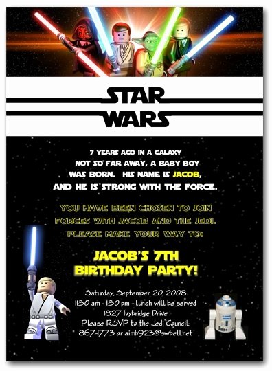 Lego Star Wars Invitations Lovely 1000 Images About Star Wars Lego Party On Pinterest