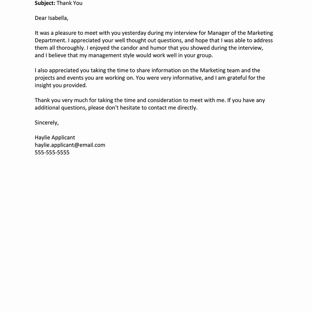 Letter after An Interview Beautiful Interview Thank You Letter to Employees