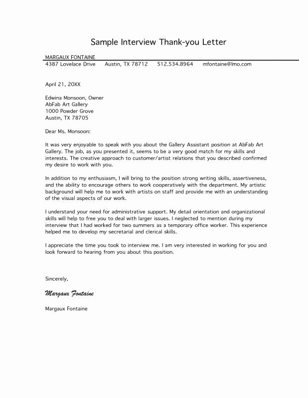 Letter after An Interview New Pin by Drive On Template