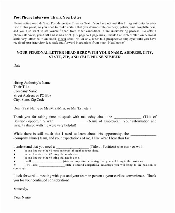 Letter after An Interview New Sample Thank You Letter after Interview 8 Examples In Pdf