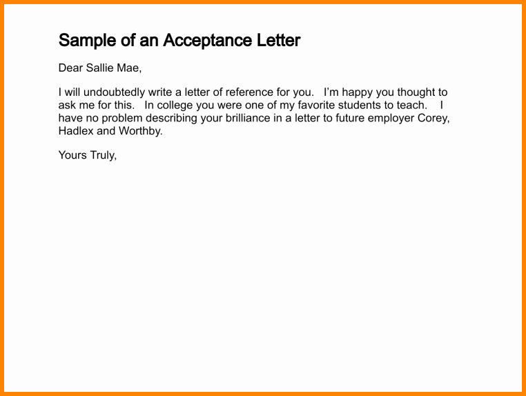 Letter Of Acceptance Contract Awesome 10 Example Of Acceptance Letter