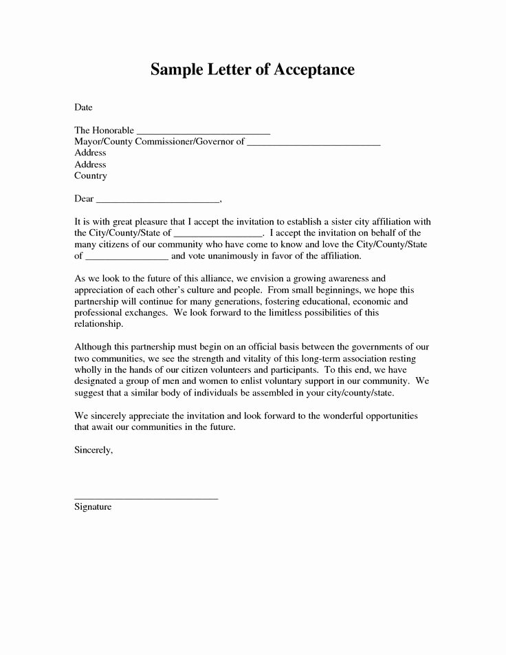 Letter Of Acceptance Contract Inspirational 17 Images About Acceptance Letters On Pinterest