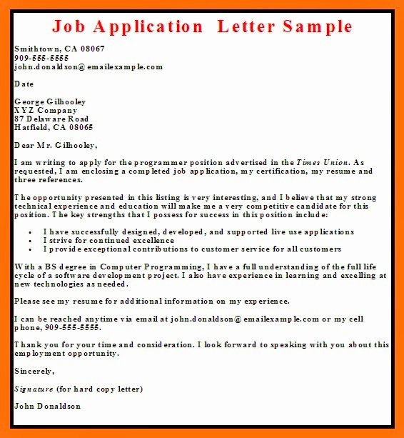 Letter Of Application Examples Luxury Business Letter Examples Job Application Letter