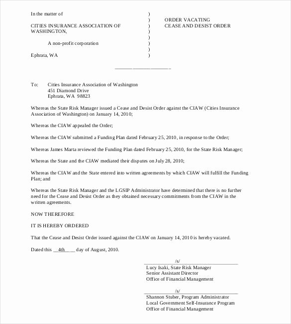Letter Of Cease and Desist Beautiful 9 Cease and Desist Letter Samples