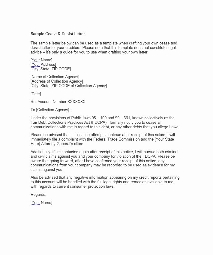 Letter Of Cease and Desist Lovely 30 Cease and Desist Letter Templates [free] Template Lab