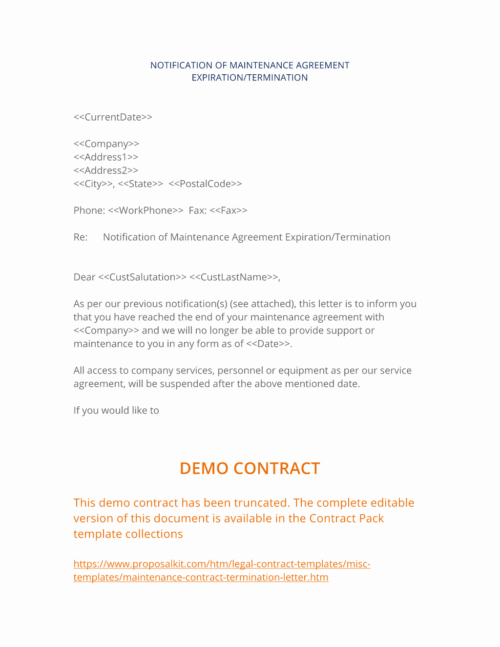 Letter Of Contract Termination Fresh Maintenance Contract Termination Letter 3 Easy Steps