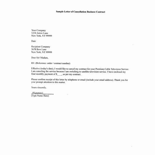 Letter Of Contract Termination Inspirational Contract Termination Letter