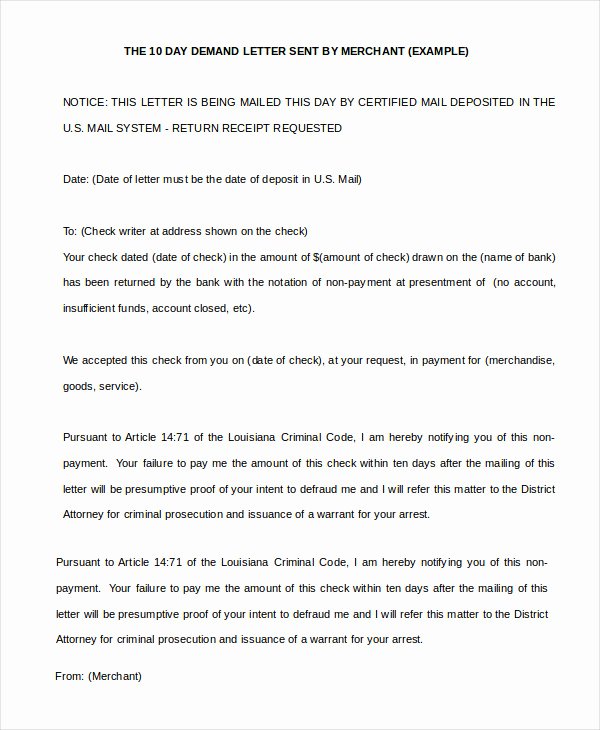 Letter Of Demand Template Beautiful Demand Letter 15 Free Word Pdf Documents Download