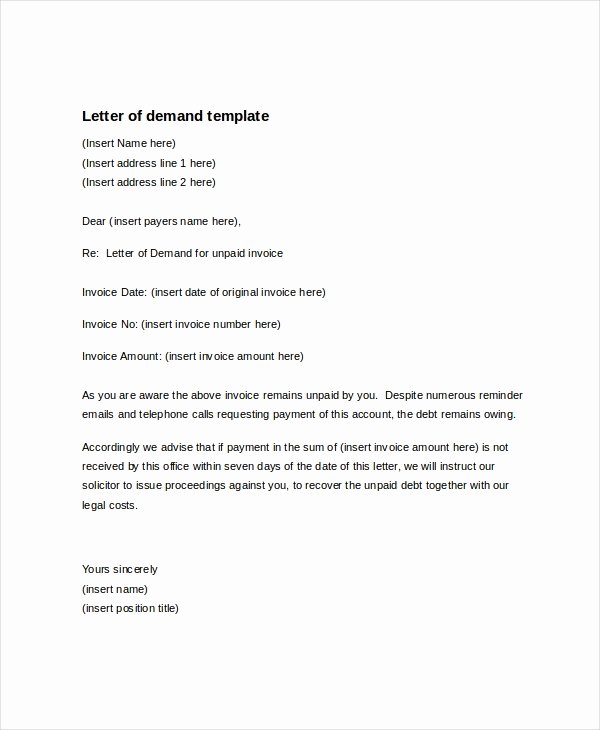 Letter Of Demand Template Elegant Letter Template 12 Free Word Pdf Documents Download
